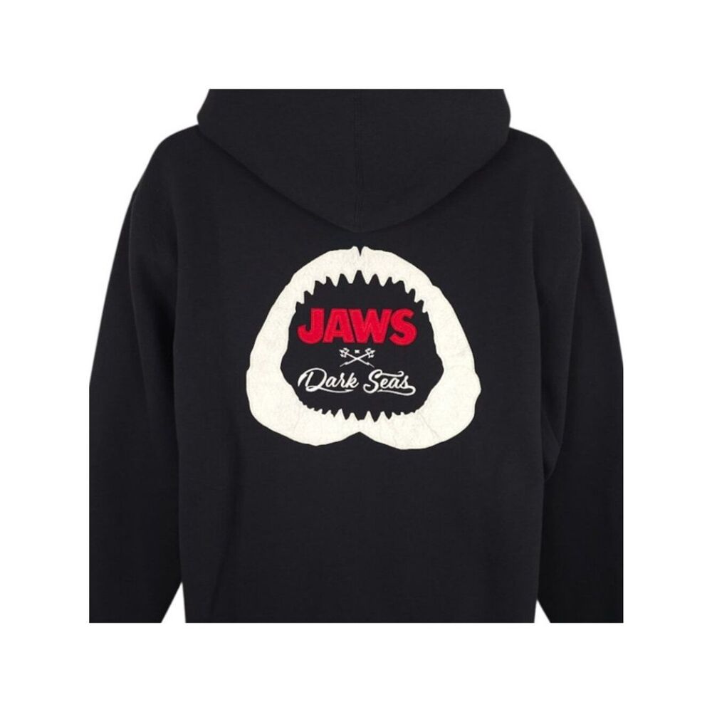 Jaws X Dark Seas Sweatshirt Hoodie Mens Size Small Black Heavyweight Pullover